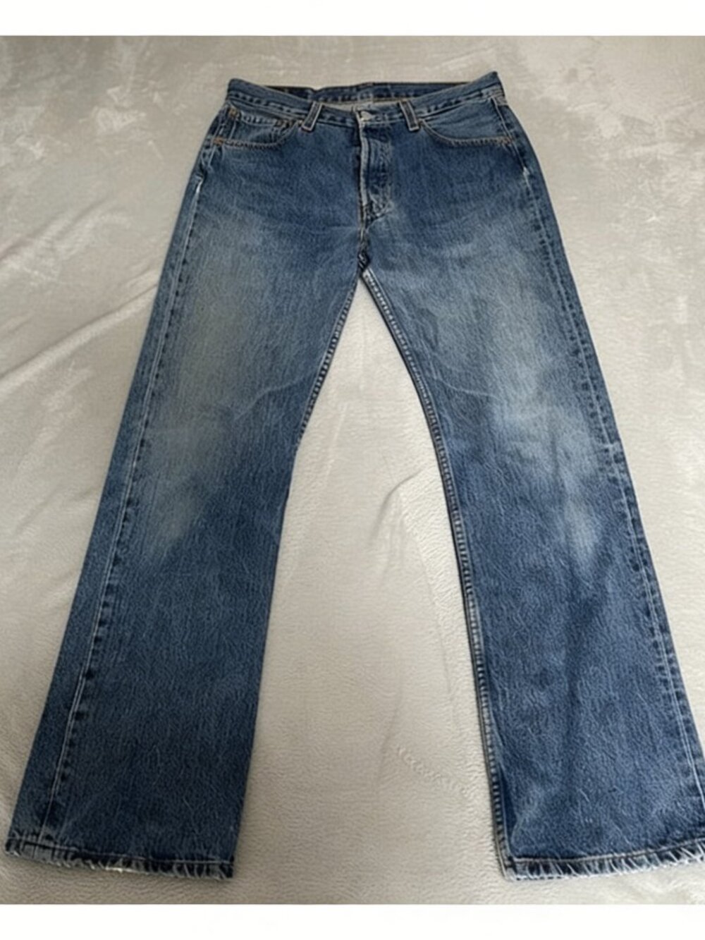 Vintage Jeans Mens Blue Size W32  Denim Straight Leg Button Fly